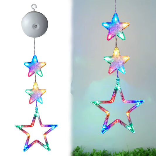 1/3Pcs Christmas LED Sucker Lamp Multicolor Light up Hanging Christmas Decoration Battery Operated for Xmas Tree Fireplace Decor