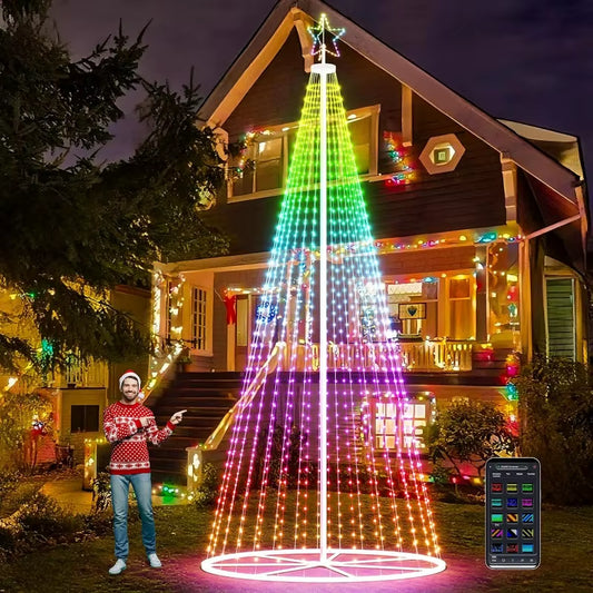 20Ft LED Christmas Tree Outdoor, 1512 Color-Changing Lights with Remote